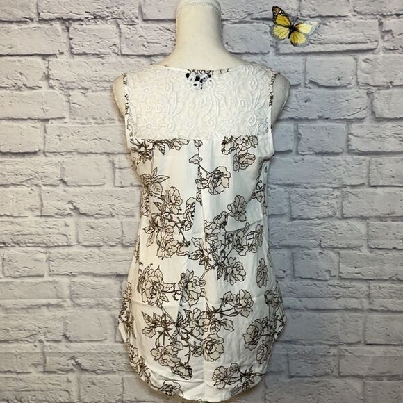 LE Chateau Floral Print Challis & Lace V-Neck Size XXS - Picture 6 of 10